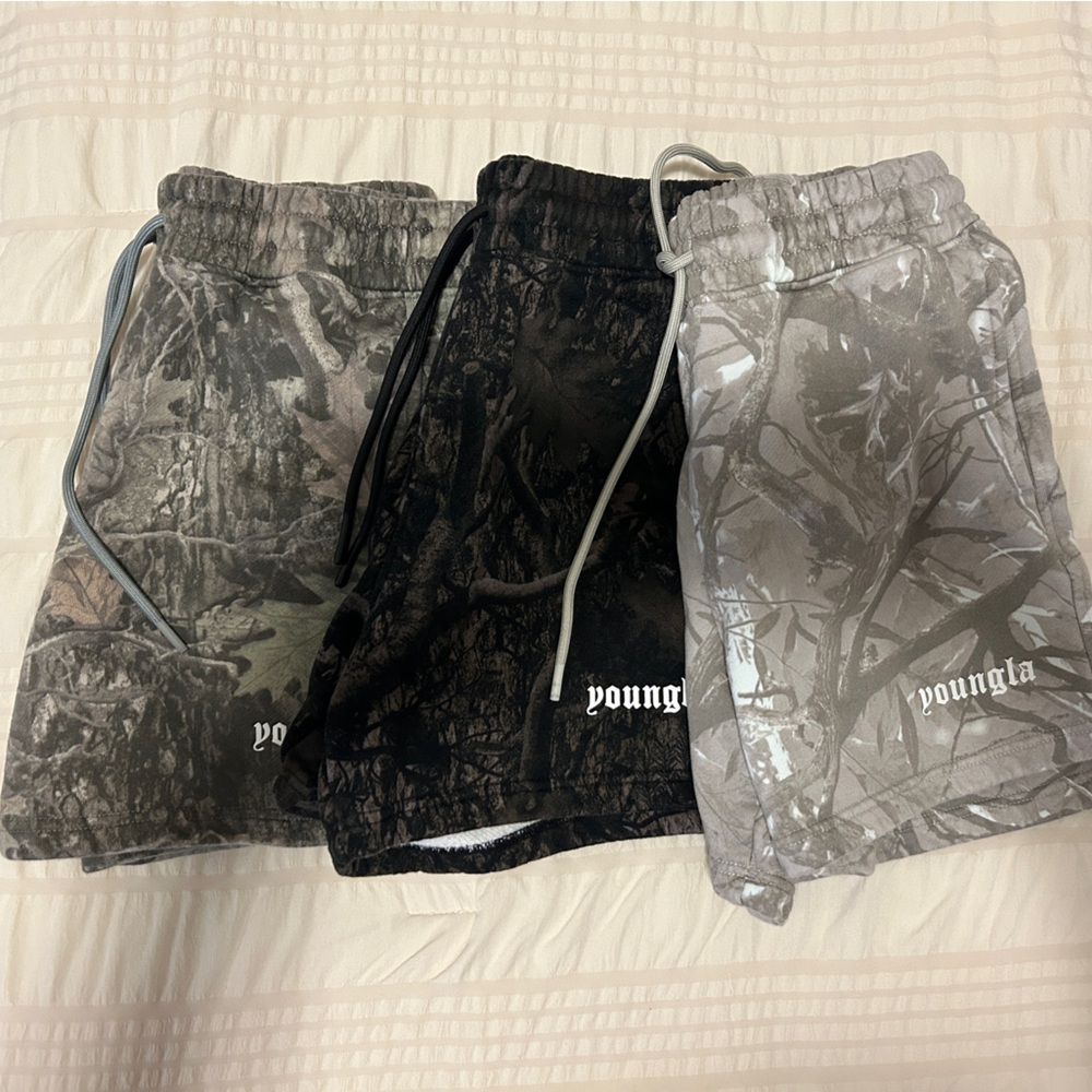 YoungLA Camouflage Athletic Shorts - Camo Set M